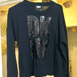 DKNY glitter sweater in black
